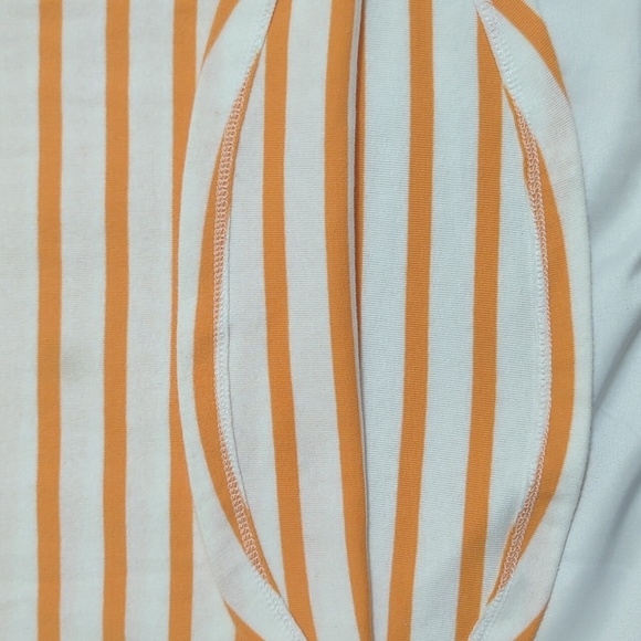Banana Republic Short Sleeve Striped Top, Color White/Orange Size L - Picture 7 of 13